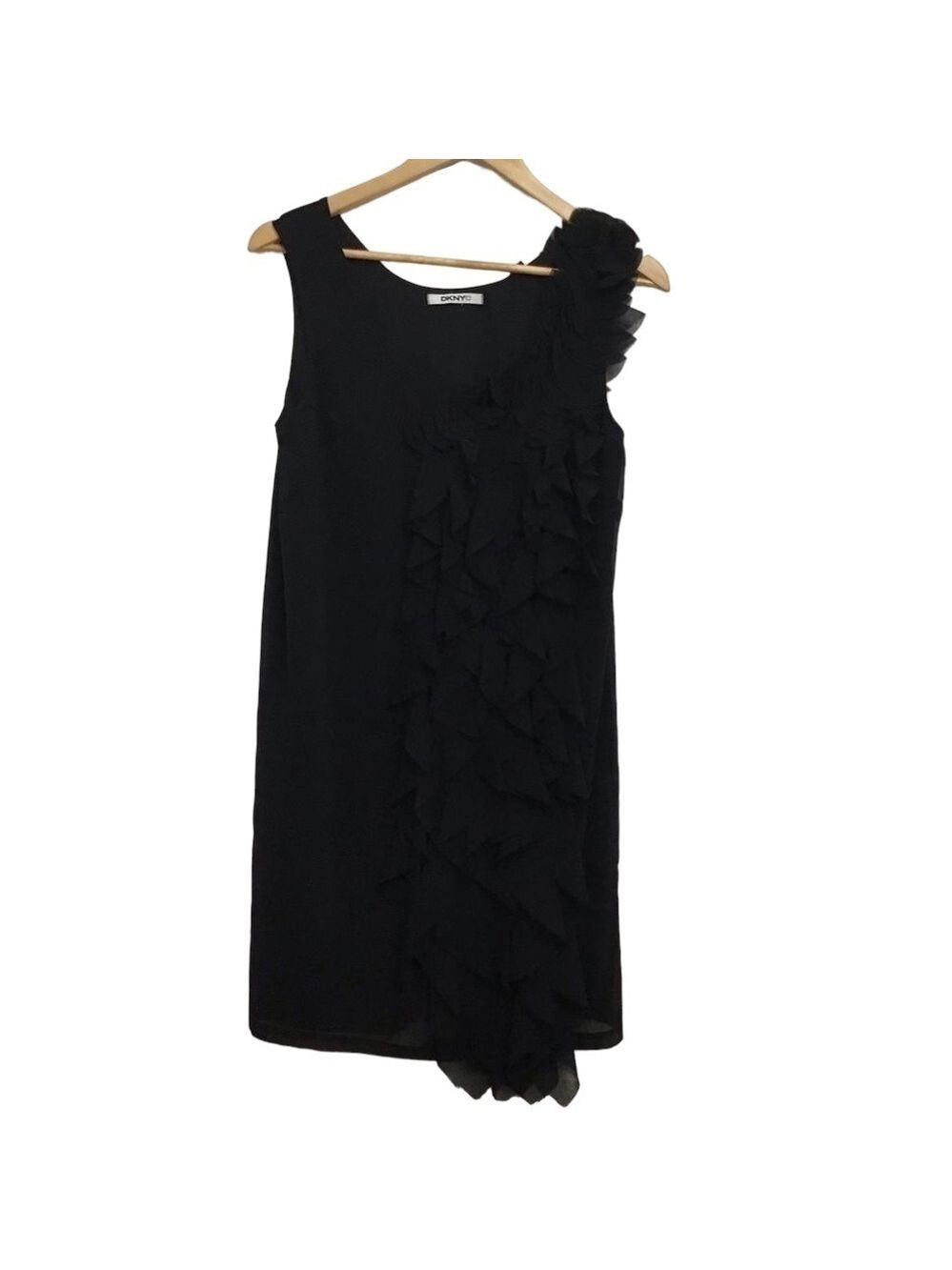 DKNYC Black Dress Embellishments Black Petals